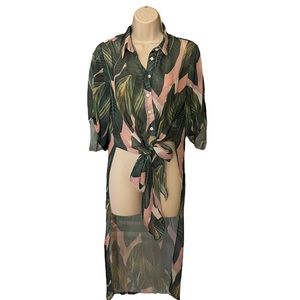 SHEIN Tropical Semi-sheer Cover